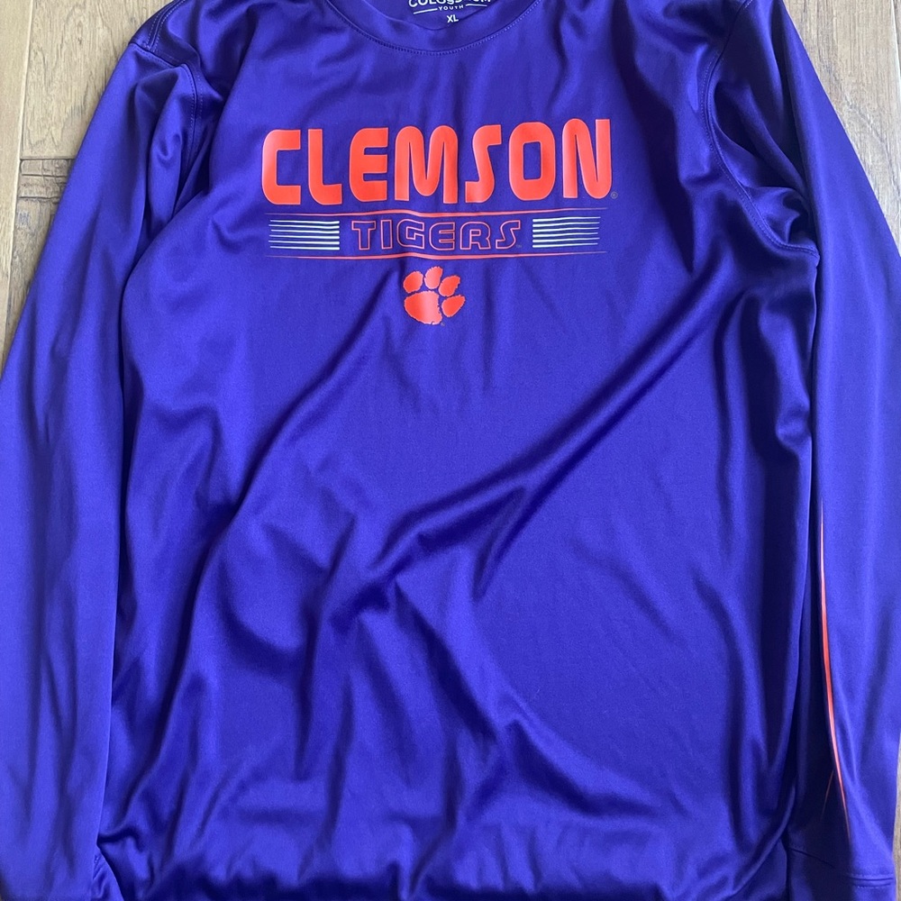 Clemson Colosseum Youth Purple and Orange Tee- size XL